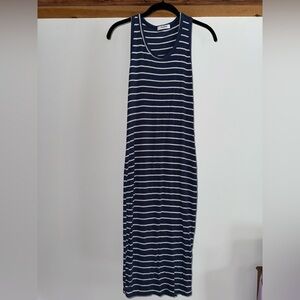 Navy Striped Sleeveless Dress